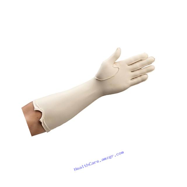 Rolyan Forearm Length Left Compression Glove, Full Finger Compression Sleeve to Control Edema and Swelling, Water Retention, and Vericose Veins, Covers Fingers to Forearm on Left Arm, Medium