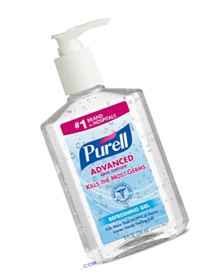PURELL 9652 Advanced Instant Hand Sanitizer, 8 Ounce Pump Bottle (Pack of 12)
