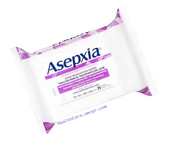 Asepxia Acne Maximum Strength Medicated Cleansing Wipes with Salicylic Acid 2%, 25 Count