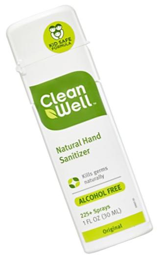 CleanWell Natural Hand Sanitizer Spray - Original Scent, 1 Ounce (Pack of 6)