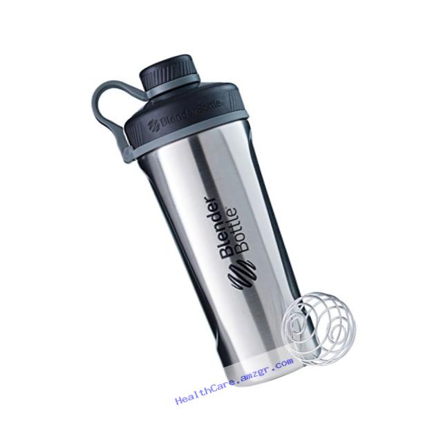 BlenderBottle Radian Insulated Stainless Steel Shaker Bottle, Natural/Black, 26-Ounce
