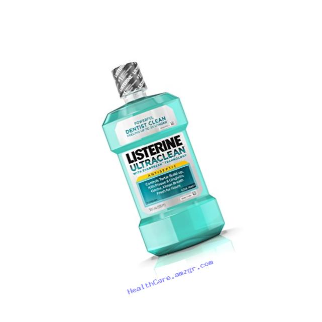 Listerine Ultraclean Cool Mint Antiseptic Mouthwash, Oral Care For Fresh Breath, 500 ml