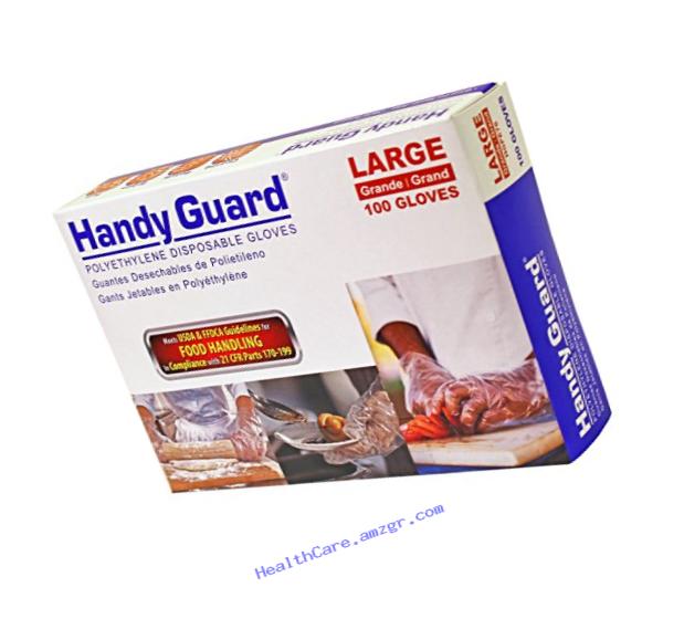 Adenna Handy Guard 1 mil Polyethylene (PE) Gloves (Translucent, Large) Box of 100
