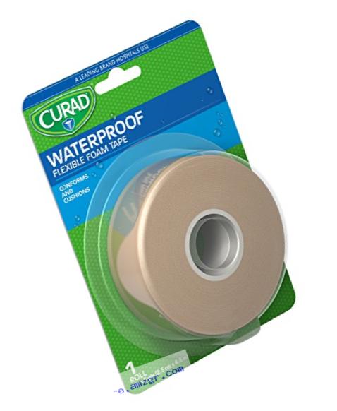 Curad Water-Resistant Elastic Foam First-Aid Tape, 1 x 5 Yards, (Pack of 6)