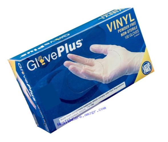 AMMEX - IVPF48100-BX - Vinyl Gloves - GlovePlus - Disposable, Powder Free, Non-Sterile, 4mil, XLarge, Clear (Box of 100)