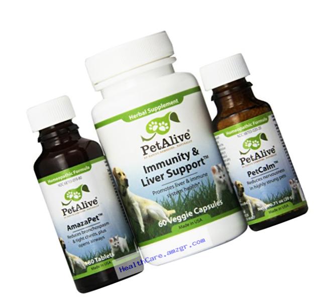 PetAlive AmazaPet, Immunity & Liver Support and PetCalm UltraPack