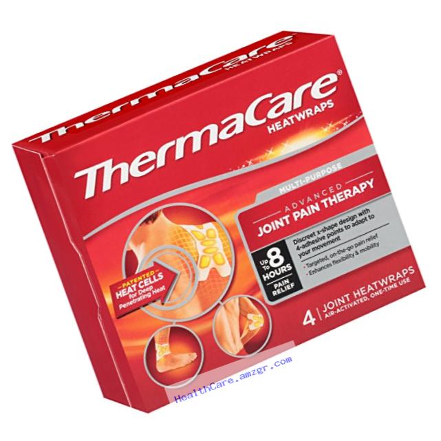 ThermaCare Multi-Purpose Joint Pain Therapy Heat Wrap (4 Count), Pain Relief, Promote Joint Repair, Increase Blood Circulation, Unlock Tight Muscles