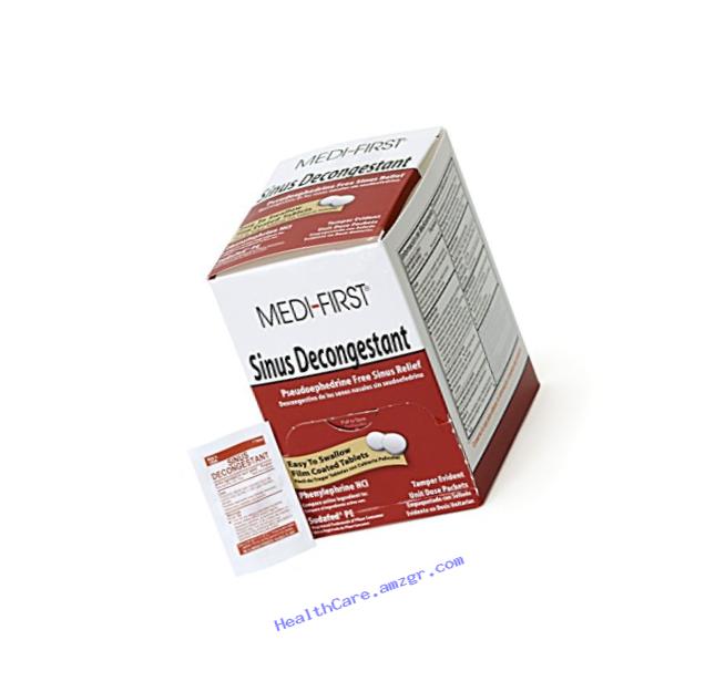 Medique  80933 Medi-First Sinus Decongestant, 100 Tablets