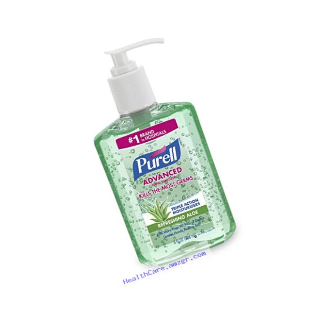 PURELL 9674-12-CMR Advanced Hand Sanitizer Aloe, 8 Ounce (Pack of 12)