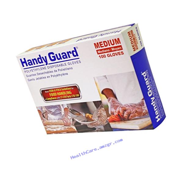 Adenna Handy Guard 1 mil Polyethylene (PE) Gloves (Translucent, Medium) Box of 100